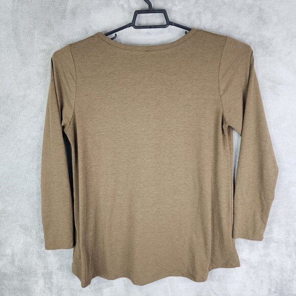Womens Brown LuLaRoe Top Long Sleeve Round Neck Polyester Stretch Size XL - Picture 5 of 8